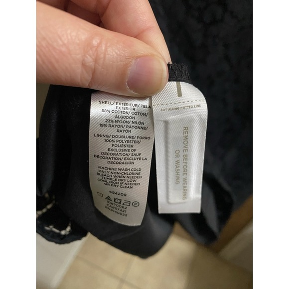 Loft Womens Little Black Dress Sz 14 Lace Fit & Flare Sleeveless Cocktail Party - Picture 7 of 9